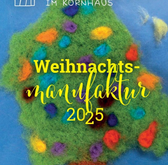 Gefilzter Weihnachtsbaum auf blauen Grund, © JKS im Kornhaus Gefilzter Weihnachtsbaum auf blauen Grund, © JKS im Kornhaus