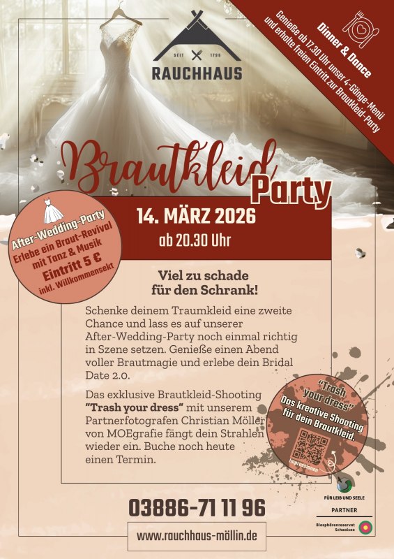 Brautkleid Party - Viel zu schade f&uuml;r den Schrank., &copy; Rauchhaus M&ouml;llin