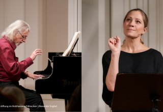 &raquo;Die Nachtigall in meinem Garten schweigt&laquo; Eine literarisch-musikalische Hommage an Mascha Kal&eacute;ko mit Judith Jakob (Gesang) und Joachim Jezewski (Klavier), &copy; B&uuml;rgerstiftung im Holzhausenschl&ouml;sschen | Alexander Englert