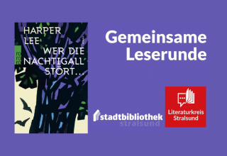 Auf dem Bild ist das Cover des Buches "Wer die Nachtigall st&ouml;rt" von Harper Lee angebildet. Es zeigt einen abstrakt gemalten Baum mit V&ouml;geln. // &copy; Literaturkreis Stralsund