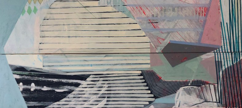 200 x 150 cm, Acryl, Tusche, Farbstift a. LW, 2024 // &copy; Grit Sauerborn