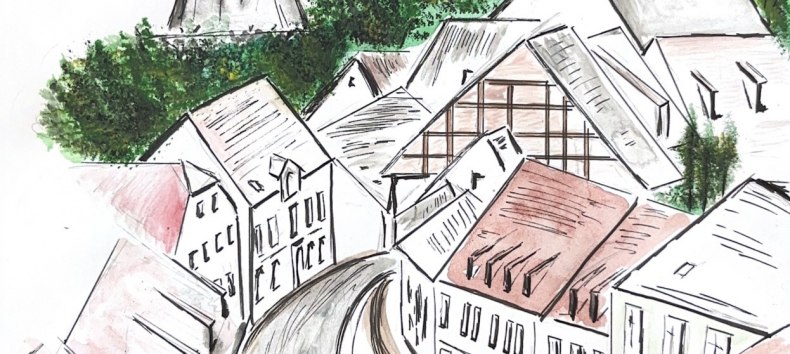 Die Zeichnung ist Teil der Ausstellung, © Kathrin Hanisch Die Zeichnung ist Teil der Ausstellung, © Kathrin Hanisch