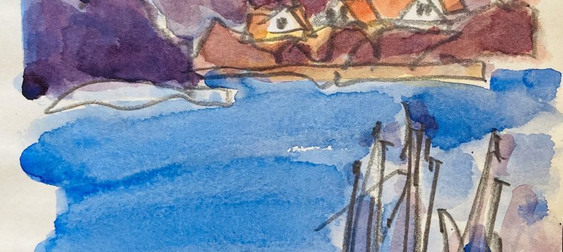 © Gottreich Albrecht, Rügensee, 2013, Bleistift, Aquarell