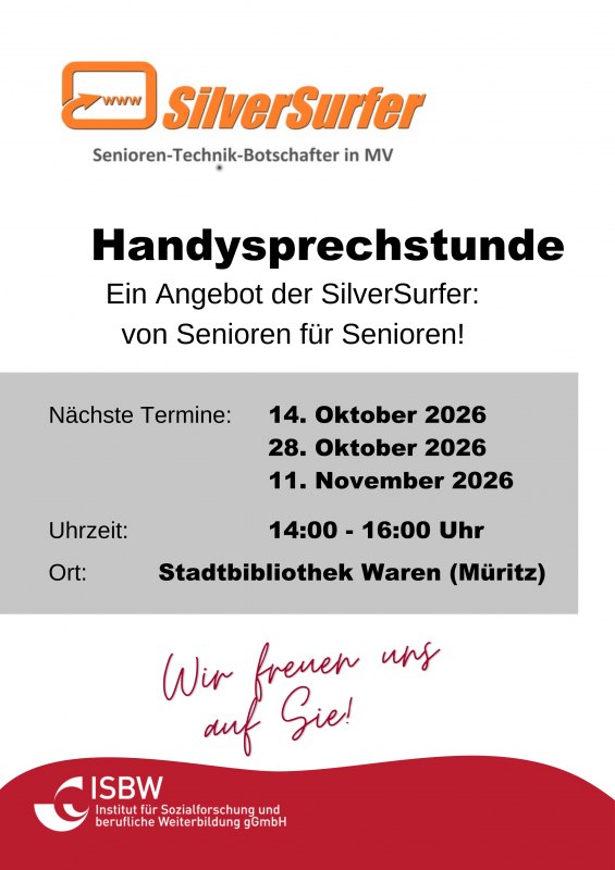 Kostenlos und ohne Anmeldung // &copy; Stadtbibliothek Waren (M&uuml;ritz)
