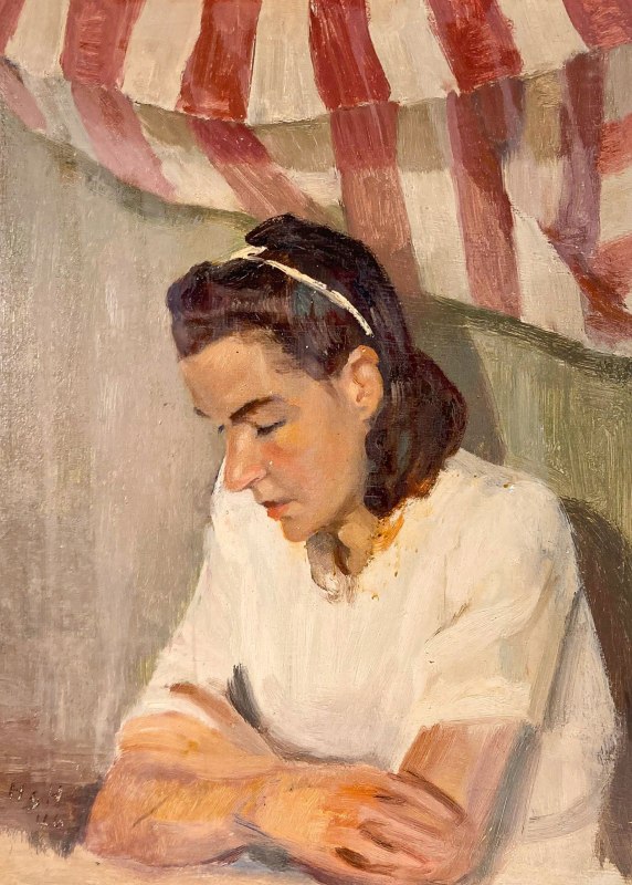 Hedwig Holtz-Sommer, Porträt, 1946,Ölmalerei // © © Familie Vormelker,Foto Dr. Ricarda Swoboda Hedwig Holtz-Sommer, Porträt, 1946,Ölmalerei // © © Familie Vormelker,Foto Dr. Ricarda Swoboda