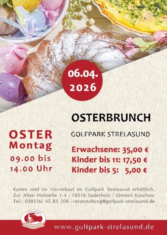 Osterbrunch im Golfpark Strelasund, &copy; Golfpark Strelasund