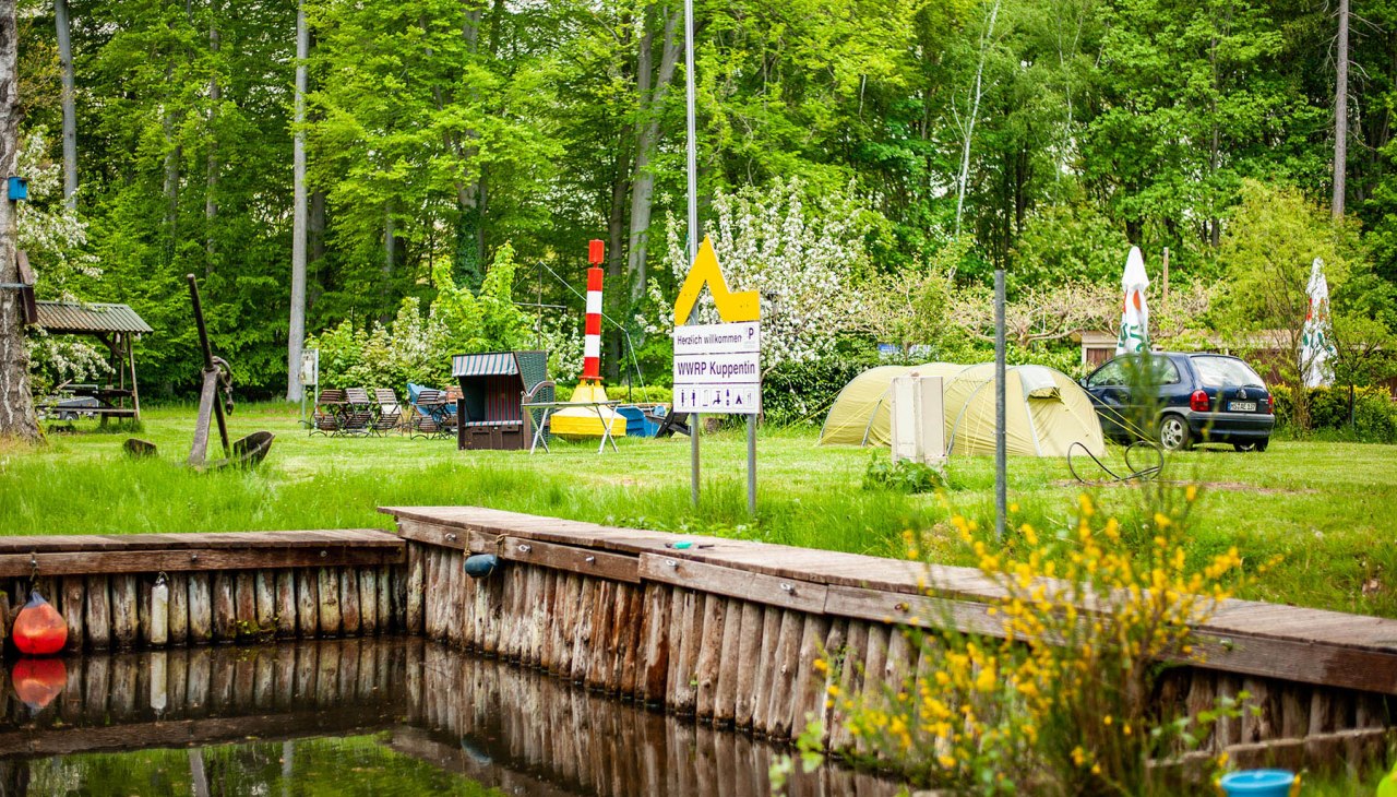 Der Wasserwanderrastplatz Kuppentin an der Elde, auch bekannt als Bermudadreieck, &copy; Heike Eickholt