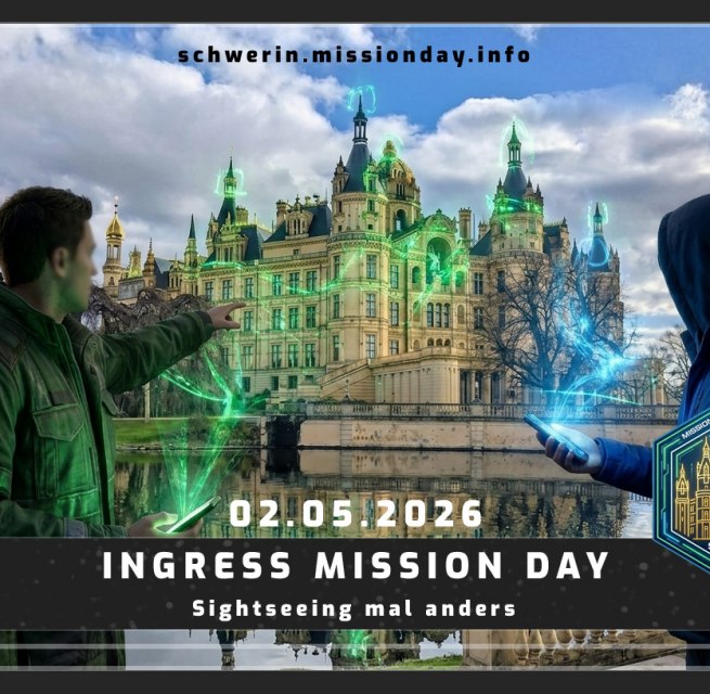 Eine Darstellung, wie man sich Ingress im echten Leben vorstellen kann; zwei Teams k&auml;mpfen gegeneinander um den Besitz der "Portale", die auf realen Sehensw&uuml;rdigkeiten beruhen. // &copy; Lukas Reckow / LukeAllStars