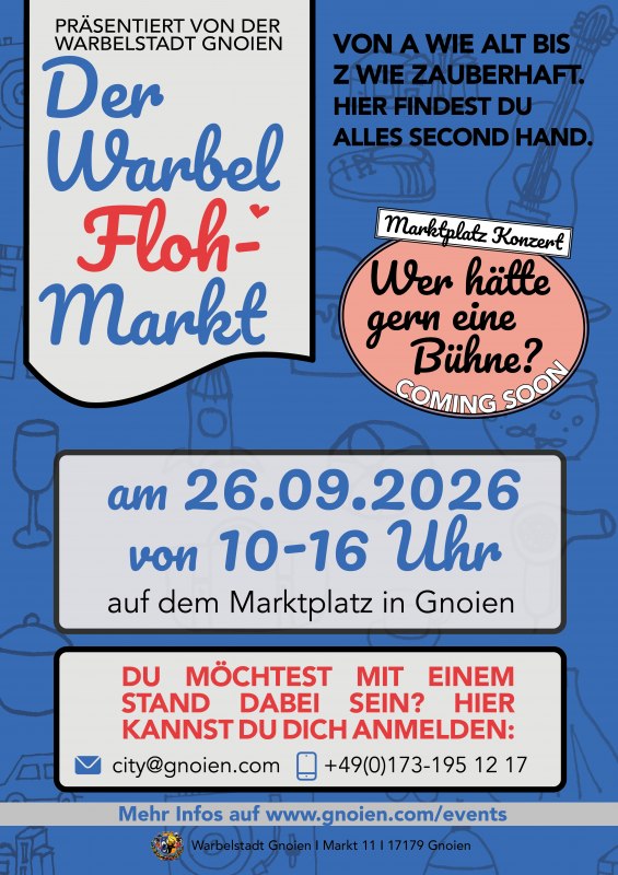 Poster vom Warbel Floh Markt // © Warbelstadt Gnoien Poster vom Warbel Floh Markt // © Warbelstadt Gnoien