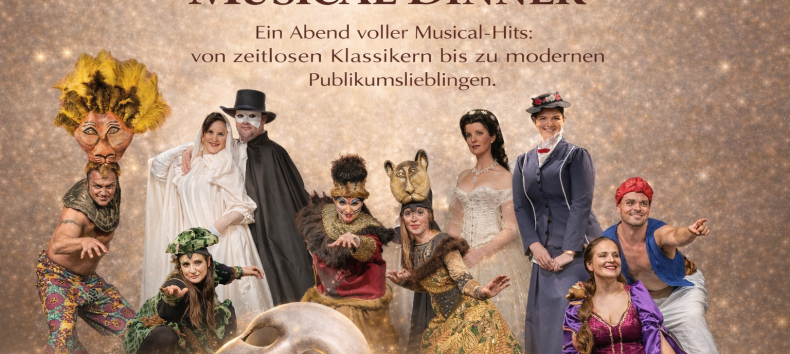 Diese Musical-Dinner-Show bringt das Flair der großen Bühnen mit stimmgewaltigem LIVE-GESANG in das erlesene Ambiente anspruchsvoller Gastronomie – Sie werden begeistert sein! // © Glamour Events Diese Musical-Dinner-Show bringt das Flair der großen Bühnen mit stimmgewaltigem LIVE-GESANG in das erlesene Ambiente anspruchsvoller Gastronomie – Sie werden begeistert sein! // © Glamour Events