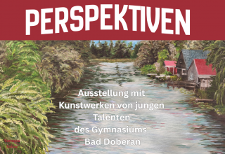 Kunstwerk der Schülerin Vanessa Salow. Es zeigt einen Flusslauf mit kleinen Bootshäusern und Pflanzen am Rand., © Stadt- und Bädermuseum Bad Doberan Kunstwerk der Schülerin Vanessa Salow. Es zeigt einen Flusslauf mit kleinen Bootshäusern und Pflanzen am Rand., © Stadt- und Bädermuseum Bad Doberan