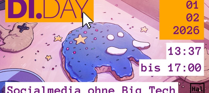 Event-Grafik: Digital Independence Day am 01.02.2026 im Hacklabor mit Fokus auf Mastodon., &copy; Illustration im Bild: Florian Biege f&uuml;r di.day