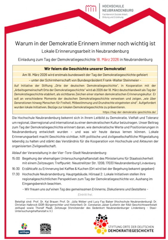 Flyer der Veranstaltung, &copy; Hochschule Neubrandenburg