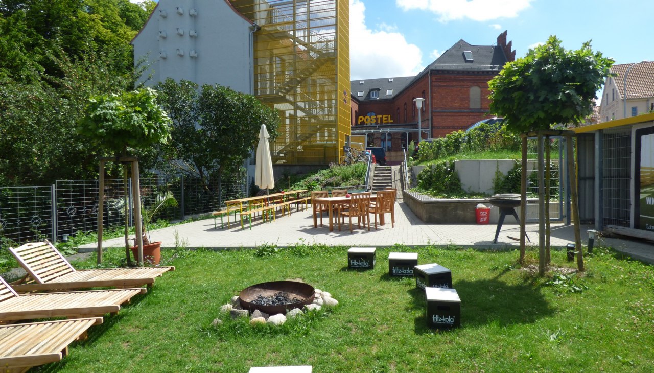 Buitenruimte van Hotel Postel in Wolgast, © Postel Usedom GmbH Buitenruimte van Hotel Postel in Wolgast, © Postel Usedom GmbH