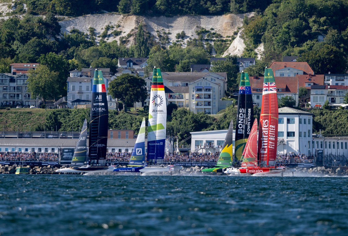 2025 Sail GP F50 Katamarane in Action vor der Küste Sassnitz // © Sail GP 2025 Sail GP F50 Katamarane in Action vor der Küste Sassnitz // © Sail GP