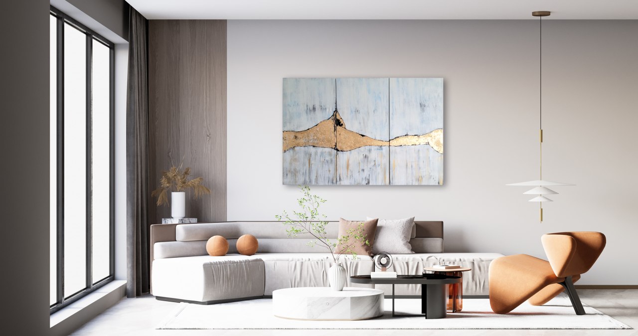 Acryl-mit-Schlagmetall-Gold // &copy; Gabriele Hofer -