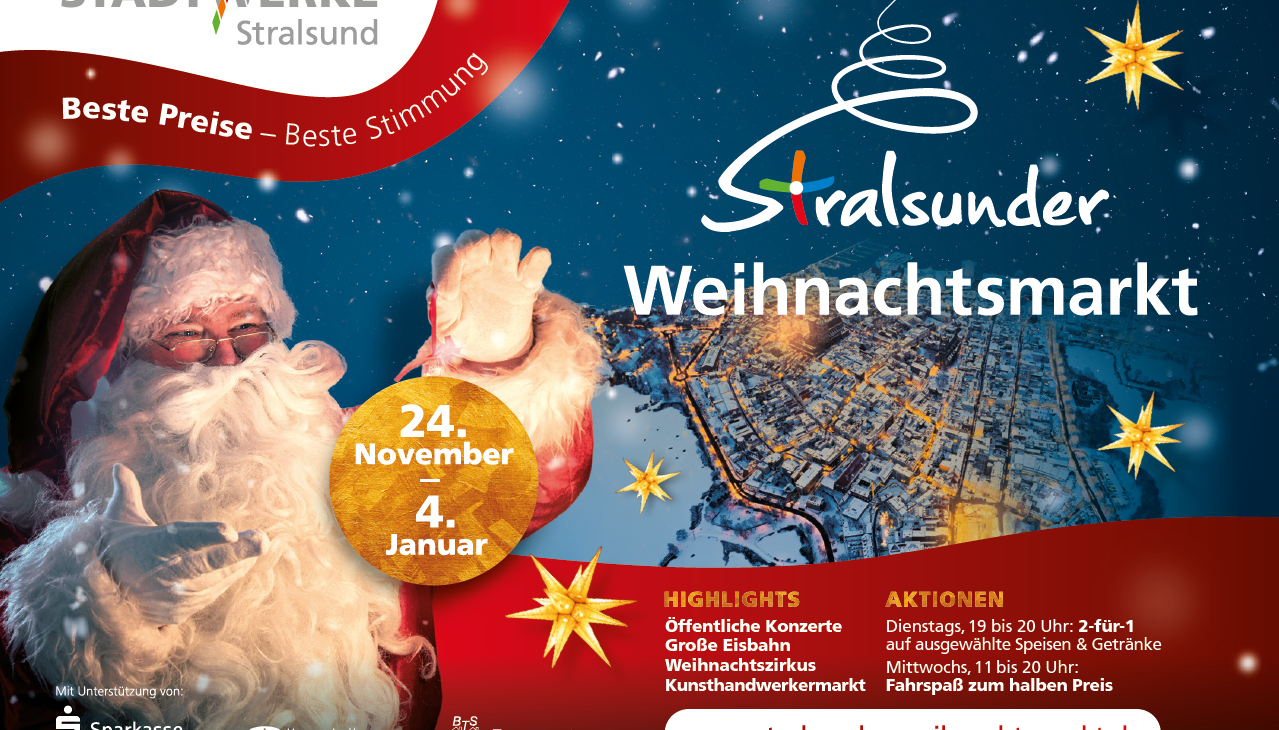 Kerstmarkt Stralsund, © Stadtwerke Stralsund Kerstmarkt Stralsund, © Stadtwerke Stralsund
