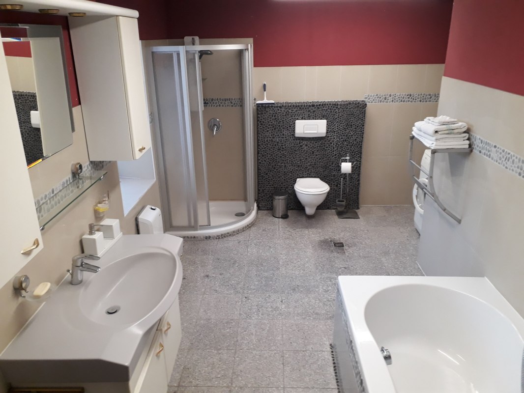 Bad der Ferienwohnung // © Gutshaus Alt Krassow Bad der Ferienwohnung // © Gutshaus Alt Krassow