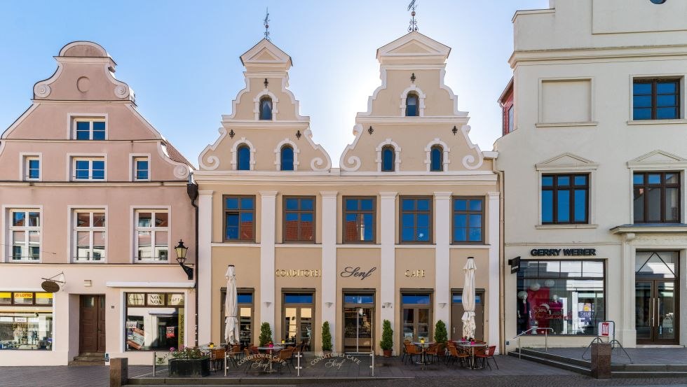 Giebelhäuser in der Krämerstraße // © TZ Wismar, Alexander Rudolph Giebelhäuser in der Krämerstraße // © TZ Wismar, Alexander Rudolph