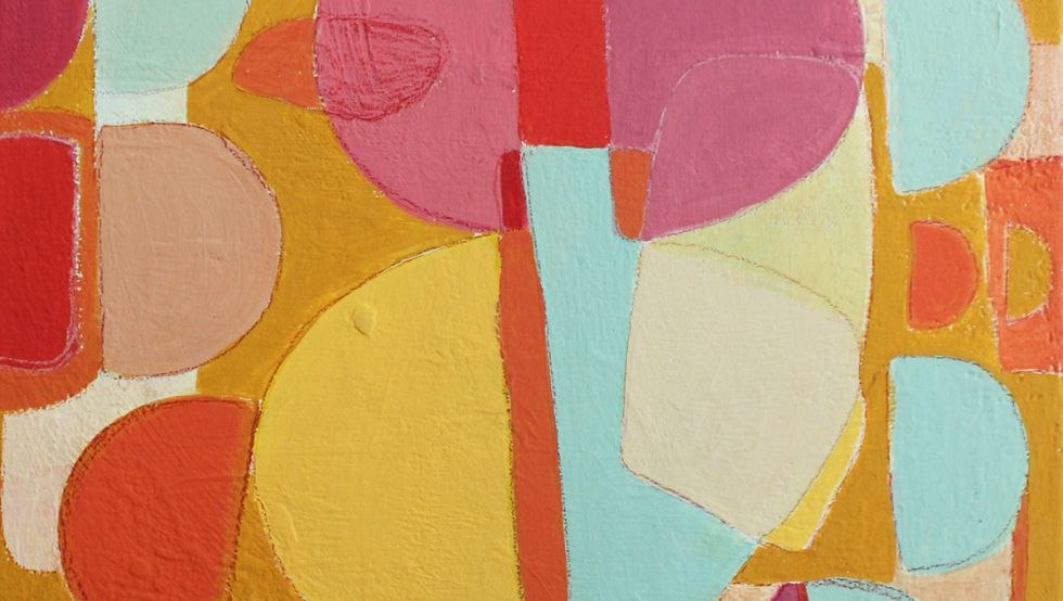 Buntes abstraktes Bild auf Leinwand, &copy; Kristin Damaschke