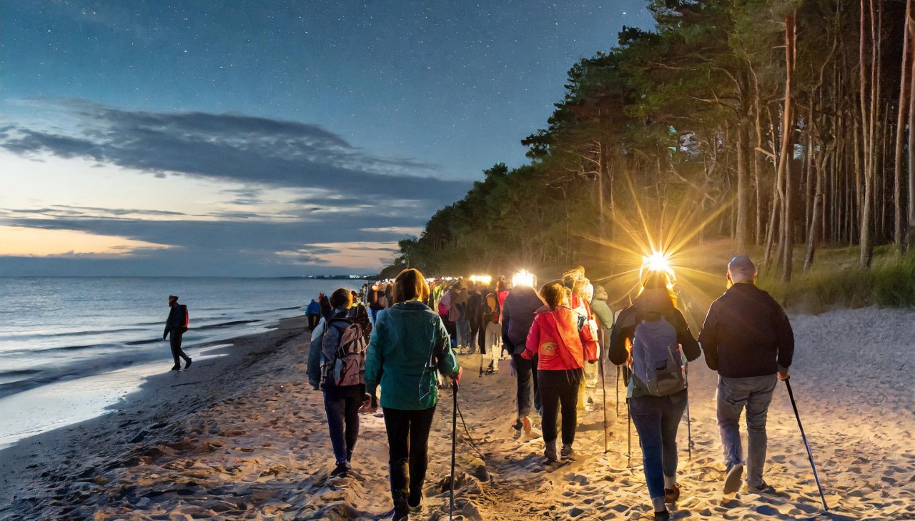 Fackelwanderung "Inselleuchten", &copy; Fackelwanderung am Strand.jpg