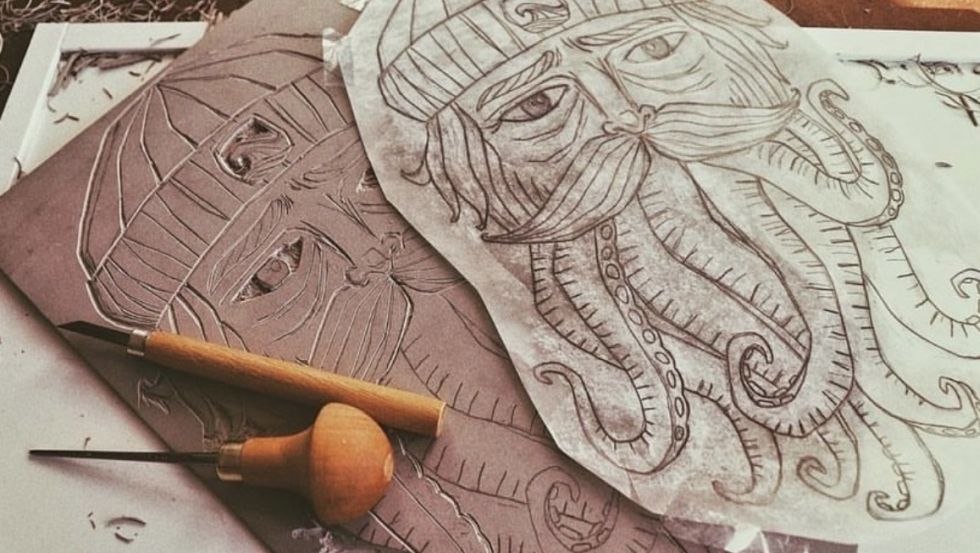 Linoldruck, © Viva La Mouf Linoldruck, © Viva La Mouf