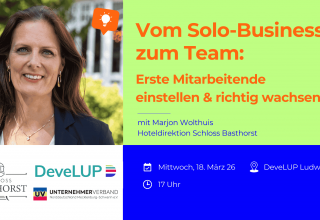 Vom Solo-Business zum Team: Erste Mitarbeitende einstellen mit Marjon Wolthuis, Hoteldirektorin von Schloss Basthorst u.a. // &copy; Schloss Basthorst