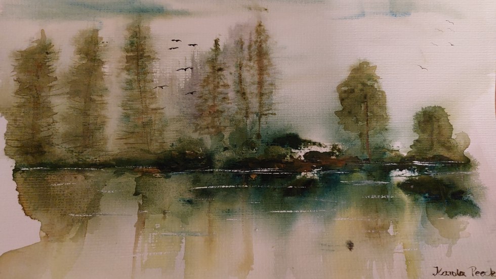 Landschaft in Aquarell, &copy; Karola Peeck