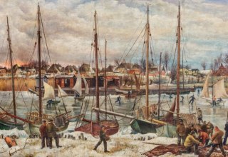 Öl auf Leinwand, 76,8 x 116 cm, Leihgabe Dres. Ute und Ulf Kringel, © Kunstmuseum Ahrenshoop Öl auf Leinwand, 76,8 x 116 cm, Leihgabe Dres. Ute und Ulf Kringel, © Kunstmuseum Ahrenshoop