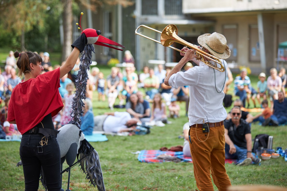 Kranich Kalypso trifft die blechlotsen // &copy; Oliver Borchert