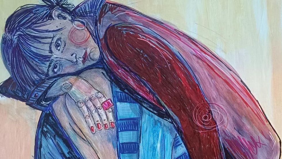 Die Frau mit der roten Jacke, © Johanna Puchert Die Frau mit der roten Jacke, © Johanna Puchert