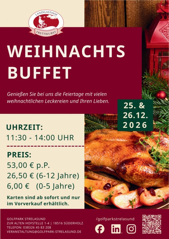 Weihnachtsente mit &Auml;pfeln auf einer Platte // &copy; Golfpark Strelasund