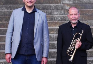 Der Historiker Christoph Wunnicke und der Trompeter Ulf Rust // &copy; Christoph Wunnicke