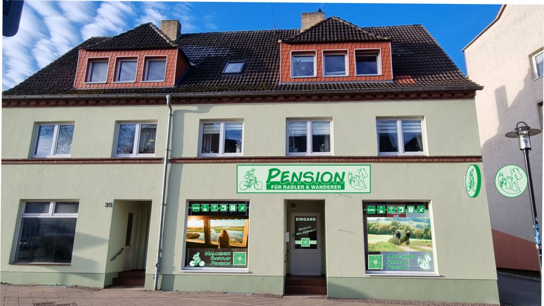 Fahrradpension Malchin - Außensicht, © Made in Werbung - Fachbetrieb für visuelle Kommunikation Fahrradpension Malchin - Außensicht, © Made in Werbung - Fachbetrieb für visuelle Kommunikation